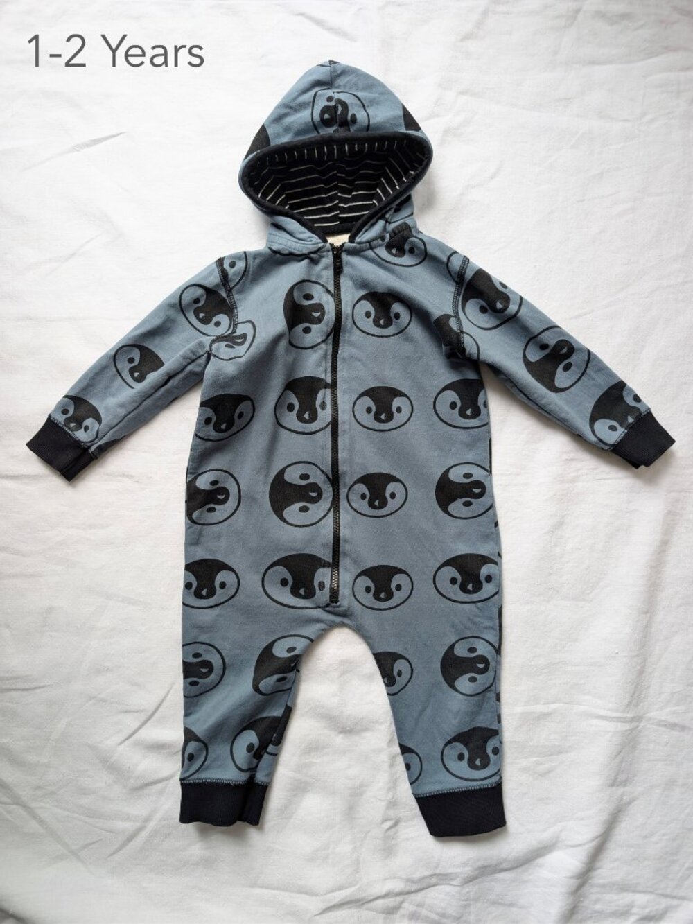 💙2/$25 Turtledove London 1-2 Years Toddler Penguin Hooded Jumpsuit Romper